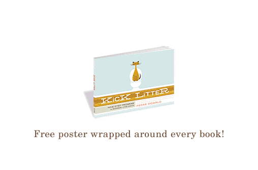Kick Litter 9-Step Poster unfolds out of the book jacket.